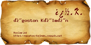 Ágoston Kálmán névjegykártya