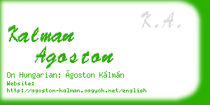 kalman agoston business card